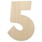 Number 5 Five Fun Bold Font Unfinished Wood Shape Piece Cutout for DIY Craft Projects